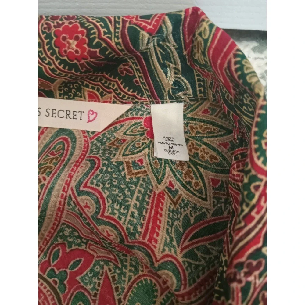 Vintage Victoria's Secret Button Down‎ Paisley Print Pajama Set Sz Med